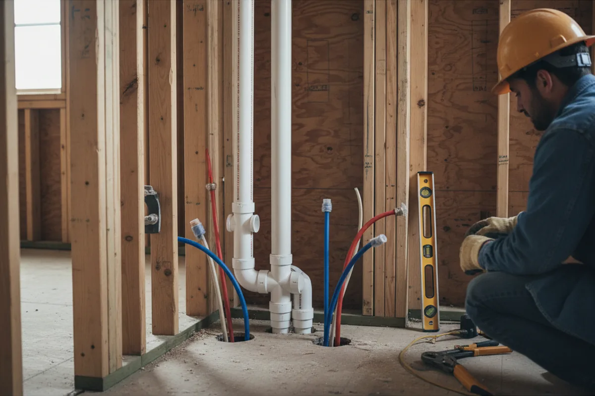 Drain and supply rough-in during Sump Pump Repair in Boutte